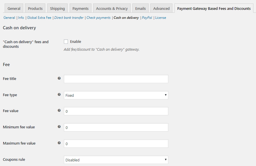 Payment Gateway Settings - Cash on delivery 2 Payment Gateway Settings - Cash on delivery - Tyche Softwares Documentation