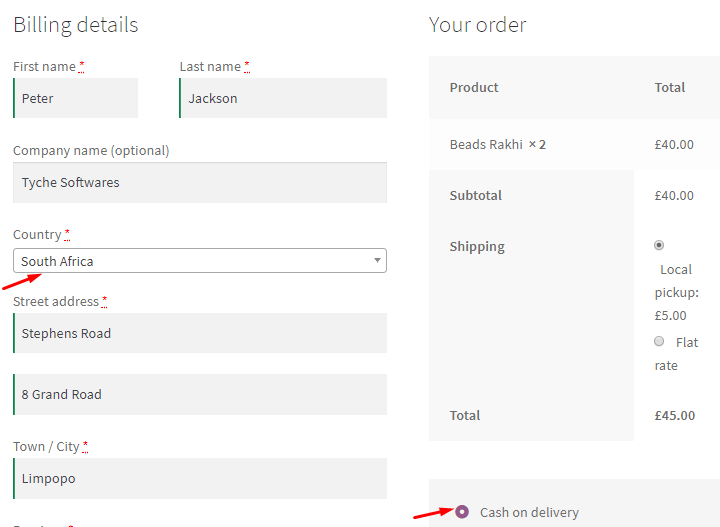 Payment Gateway Settings - Cash on delivery 27 Payment Gateway Settings - Cash on delivery - Tyche Softwares Documentation
