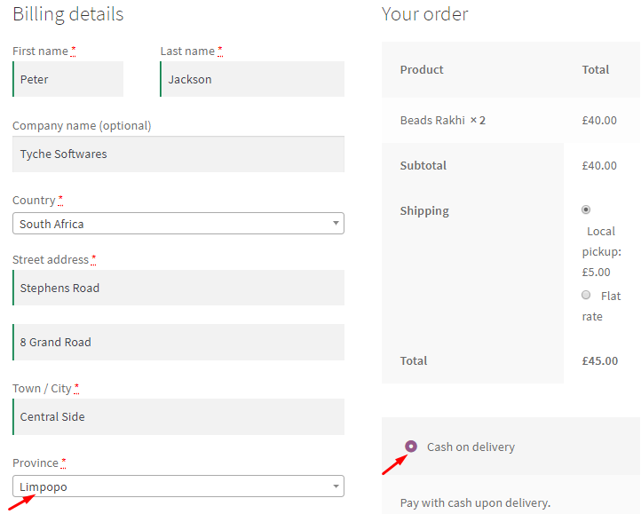 Payment Gateway Settings - Cash on delivery 30 Payment Gateway Settings - Cash on delivery - Tyche Softwares Documentation