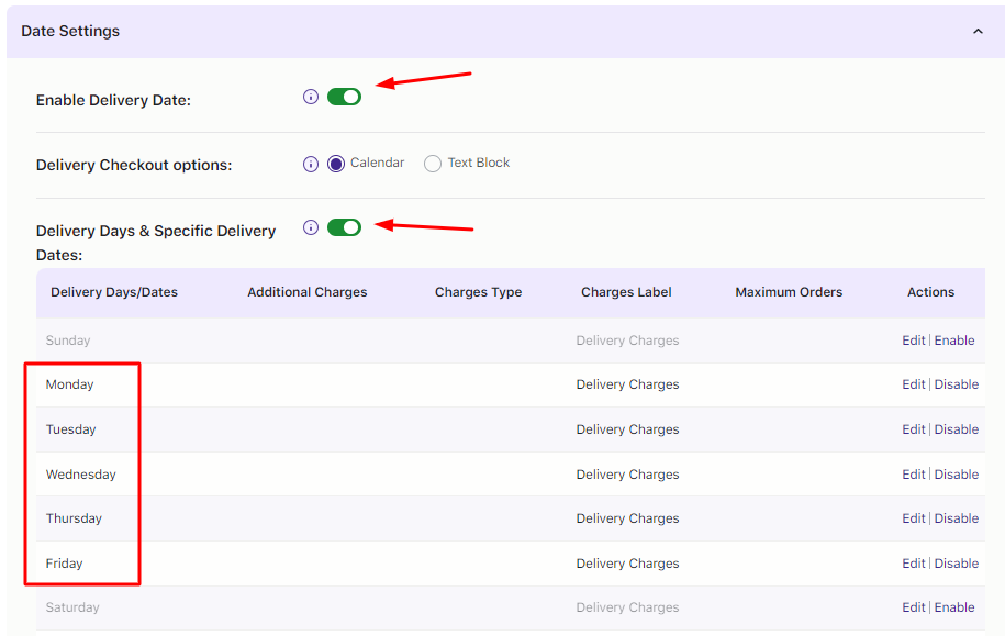 Delivery Date Availability Calendar Widget 6 Delivery Date Availability Calendar Widget - Tyche Softwares Documentation
